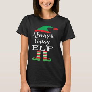 Camiseta Elfo Jovem Sempre Gasoso Natal Família Correspond