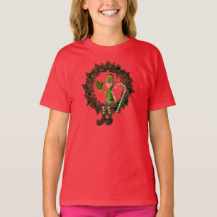 Camiseta Elfo Masculino Bonito No Feriado De Fé Curto De F