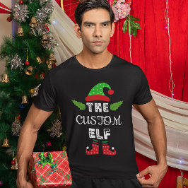 Camiseta Elfo Personalizada, Camisa de Natal Perso