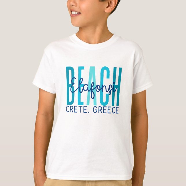 Camiseta Elfonsi Beach Crete Grécia (Oceano) (Frente)