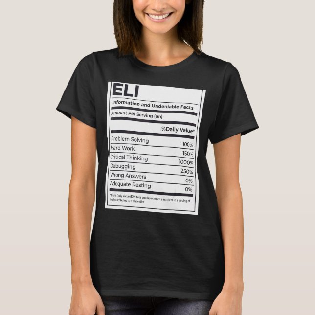 Camiseta Eli Nutrition Information Problem Solving Duro Wor (Frente)