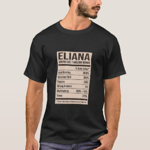 Camiseta Eliana Nutrition Facts Name Alias Título F