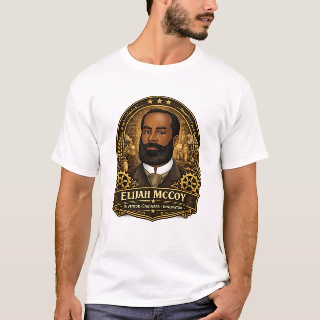 Camiseta Elijah McCoy Tribute T-Shirt – Legendary Inventor (Frente)