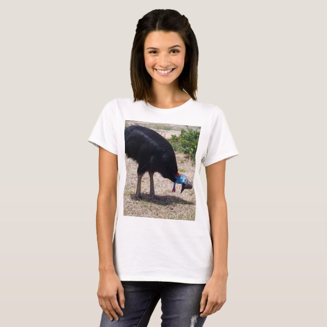 Camiseta Eliminador de Insetos de aves Cassowary, (Frente Completa)