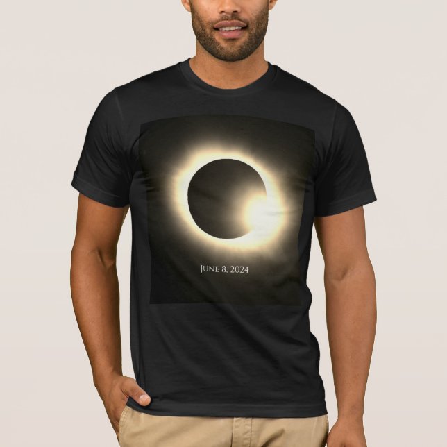 Camiseta Elipse solar total 8 de abril de 2024 Sol da Lua (Frente)