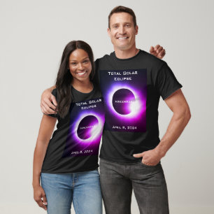 Camiseta Elipse solar total do Arkansas em 8 de abril de 20