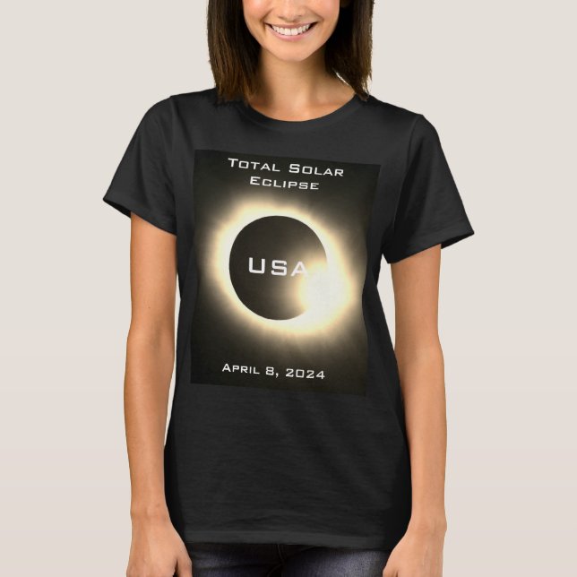 Camiseta Elipse solar total dos EUA 8 de abril de 2024 (Frente)