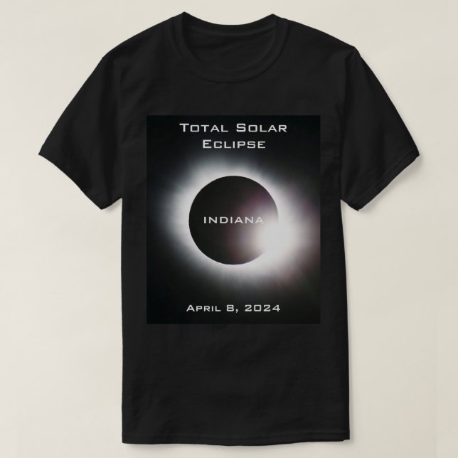 Camiseta Elipse solar total INDIANA 8 de abril de 2024 (Frente do Design)