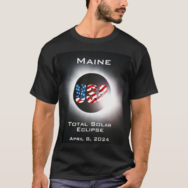 Camiseta Elipse solar total Maine USA 8 de abril de 2024 (Frente)