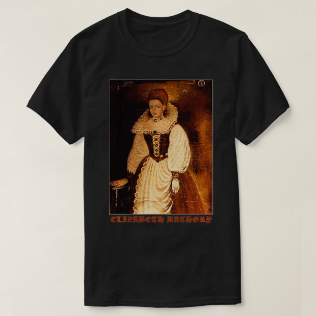 Camiseta Elizabeth Bathory Countess Vampire Goth Graphic  (Frente do Design)