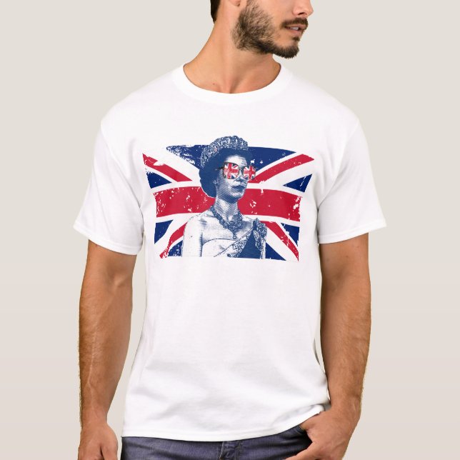 Camiseta Elizabeth British Flag Queen, England (Frente)