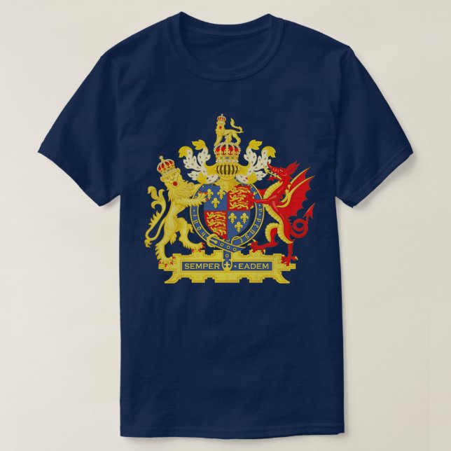 Camiseta Elizabeth II Casaco de Armas (Frente do Design)