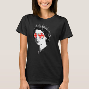 Camiseta Elizabeth Ii Sunglass British Crown Union Jack