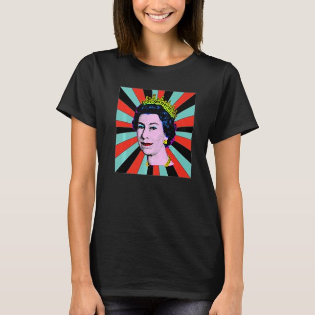 Camiseta Elizabeth Rainha Da Inglaterra Sol Rainha Retro (Frente)