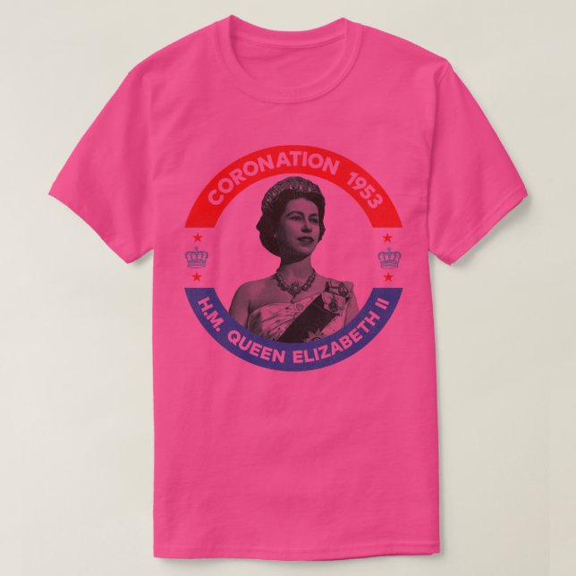 Camiseta Elizabeth Vintage 1953 Coronação (Frente do Design)