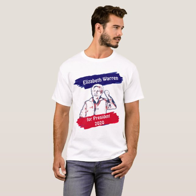 Camiseta Elizabeth Warren para as eleições do Presidente 20 (Frente Completa)