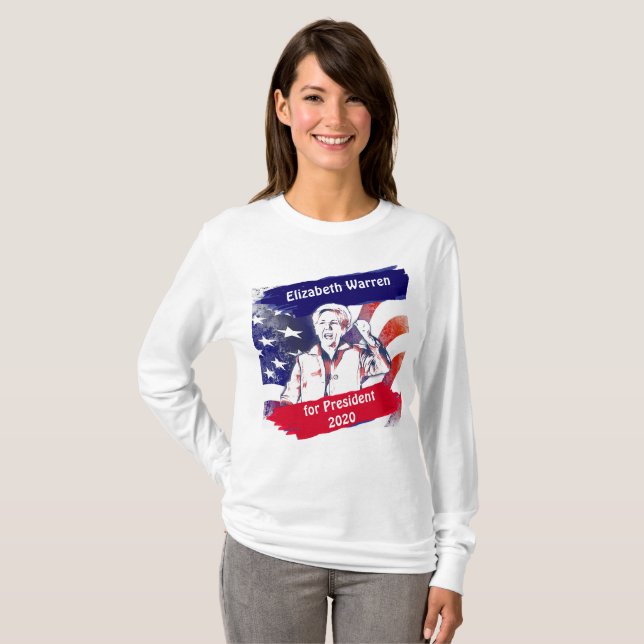 Camiseta Elizabeth Warren para as eleições do Presidente 20 (Frente Completa)