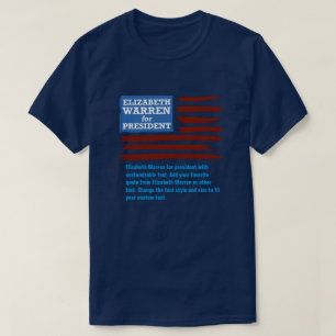 Camiseta Elizabeth Warren para presidente com personalizáv
