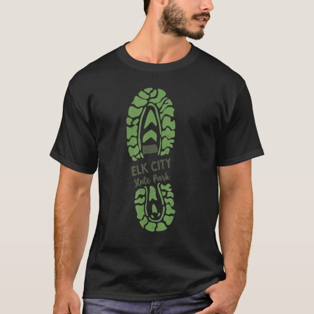 Camiseta Elk City State Park Kansas Ks Hiking Boot (Frente)