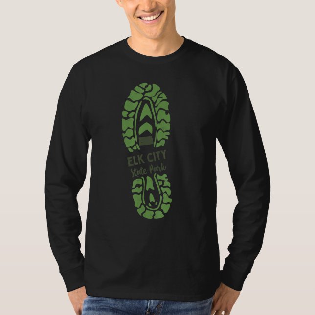 Camiseta Elk City State Park Kansas Ks Hiking Boot (Frente)