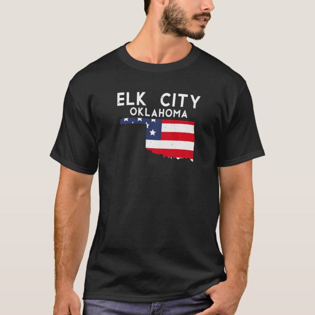 Camiseta Elk City USA State America Travel Oklahoman (Frente)