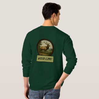 Camiseta Elk Deep Forest Fleeve da América do Norte