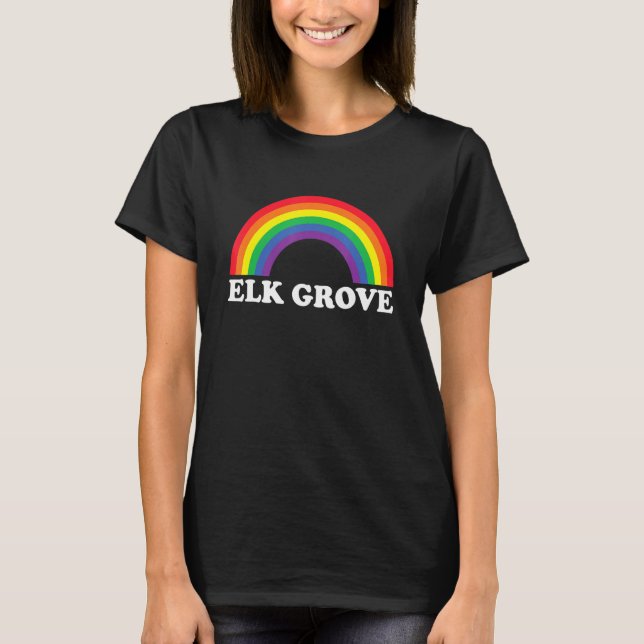 Camiseta Elk Grove Rainbow LGBTQ Gay Pride Lesbians Queer (Frente)