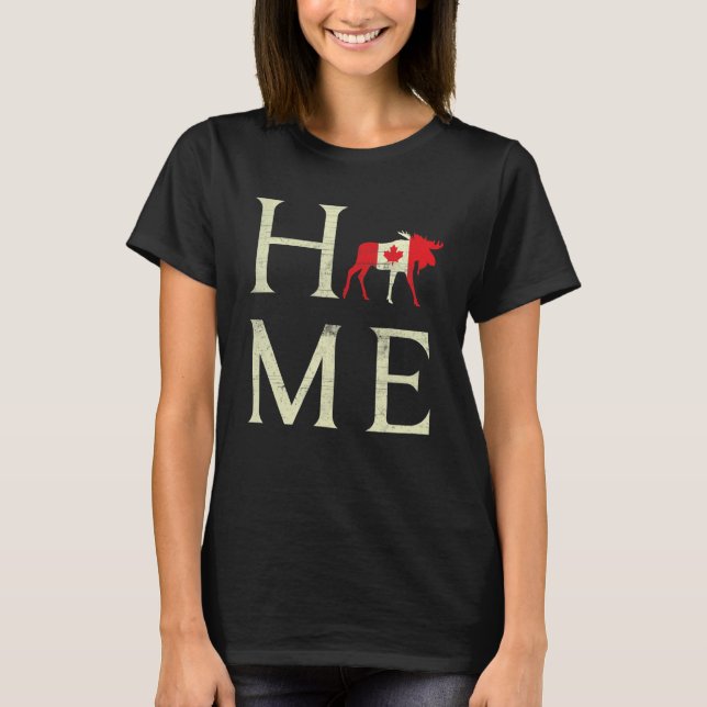 Camiseta Elk Home Canada Day Maple Proud Canadian Flag Cana (Frente)