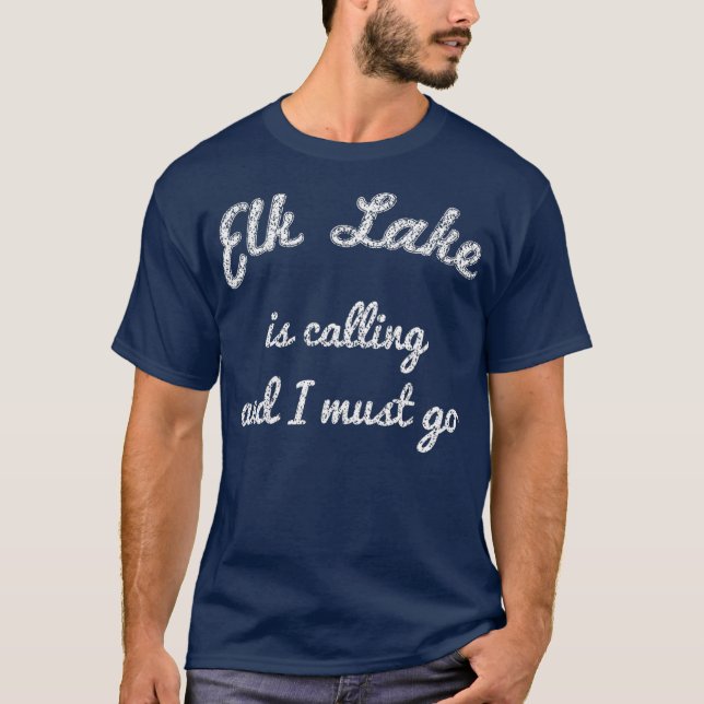 Camiseta ELK LAKE MICHIGAN Funny Fishing Camping Summer (Frente)