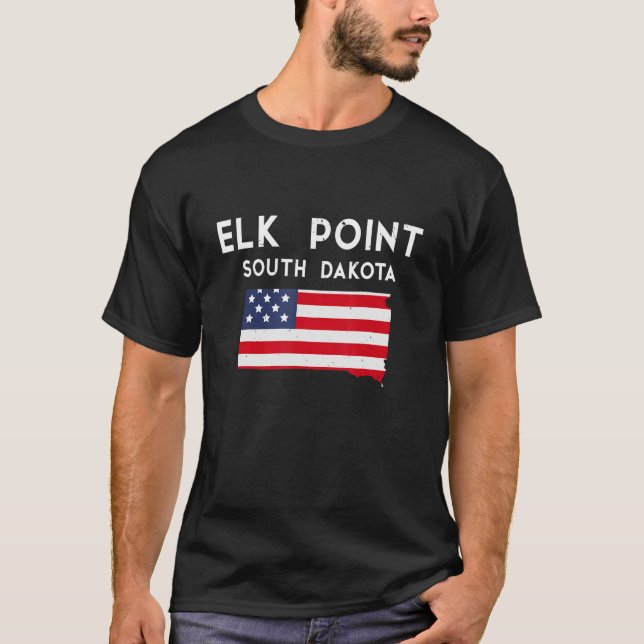 Camiseta Elk Point South Dakota EUA State America Viagem So (Frente)