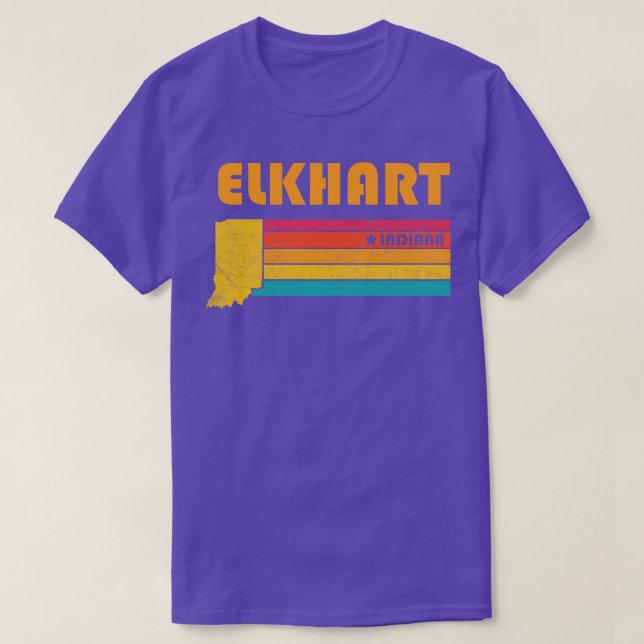 Camiseta Elkhart Indiana Vintage angustiou Souvenir (Frente do Design)