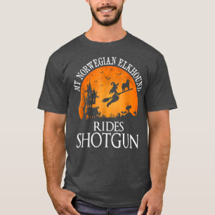 Camiseta Elkhound Rides Noruegueses Shot Dog