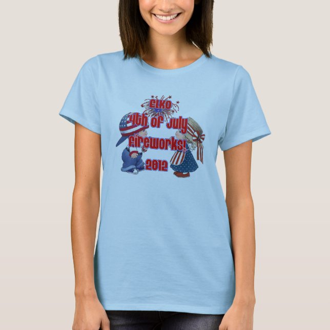 Camiseta Elko 4o de bebês de julho (Frente)