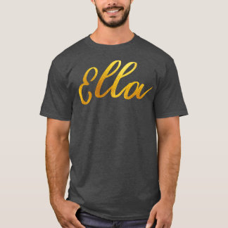Camiseta Ella Name Mão Lettering in Faux Dourada Letters