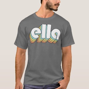 Camiseta Ella Retro Rainbow Tipografia Estilo Desvanecido