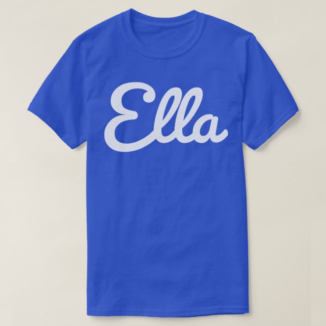 Camiseta Ella Typografia White Cursive Script (Frente do Design)