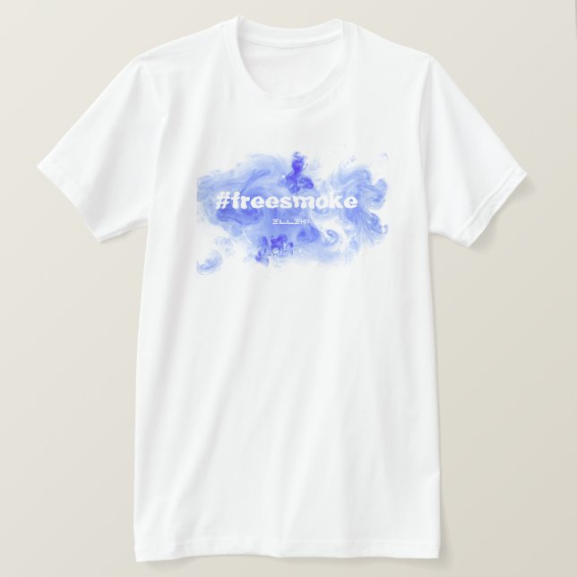 Camiseta Elleki #freesmoke (Azul) (Frente do Design)