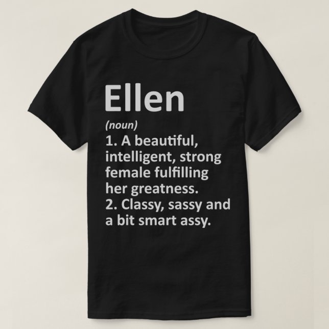 Camiseta ELLEN Definição Nome personalizado Engraçado Natal (Frente do Design)