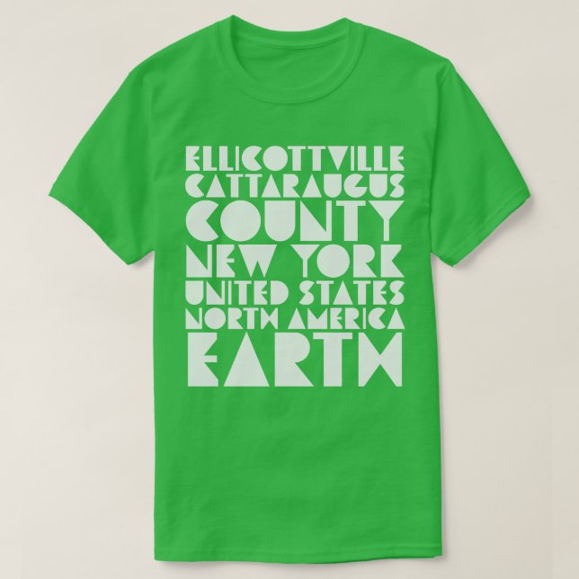 Camiseta Ellicottville New York Esquiando Montanha Branca (Frente do Design)
