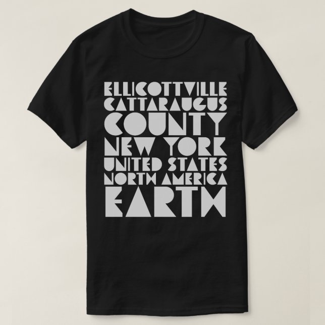 Camiseta Ellicottville New York Esquiando Montanha Branca (Frente do Design)