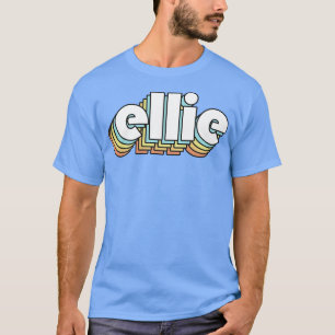 Camiseta Ellie Retro Rainbow Tipografia Estilo Desvanecido