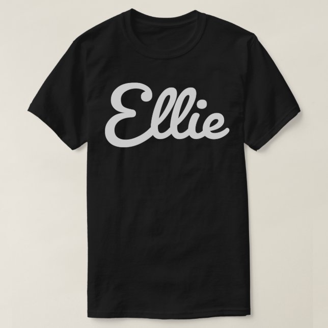 Camiseta Ellie Typografia White Cursive Script (Frente do Design)