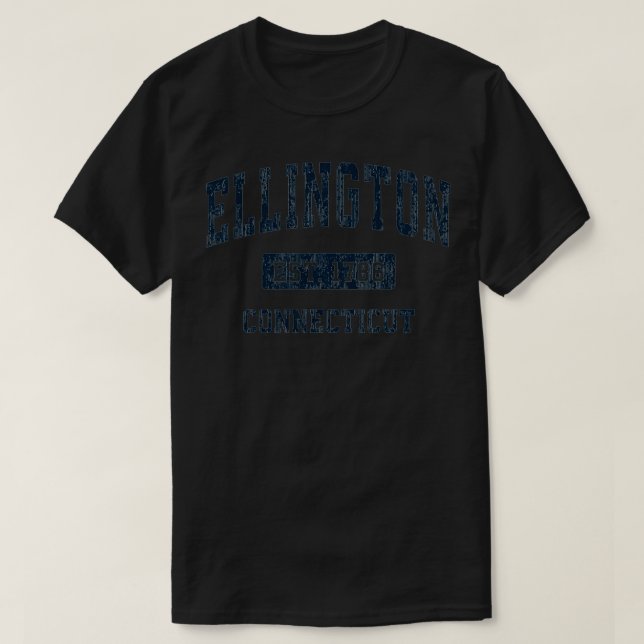 Camiseta Ellington Connecticut CT Vintage Sports Design (Frente do Design)