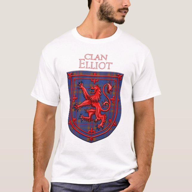 Camiseta Elliot Tartan Scottish Plaid Lion Rampant (Frente)