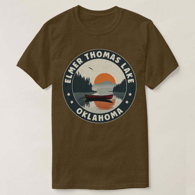 Camiseta Elmer Thomas Lake Oklahoma Sunset (Frente do Design)