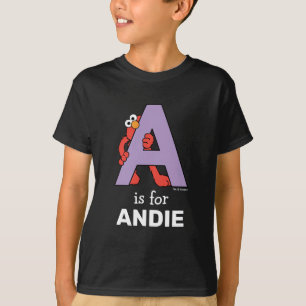 Camiseta Elmo Alphabet   A Roxo