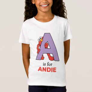 Camiseta Elmo Alphabet   A Roxo