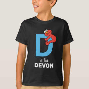 Camiseta Elmo Alphabet   D Azul