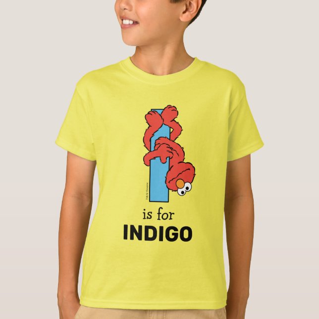 Camiseta Elmo Alphabet | I Azul (Frente)