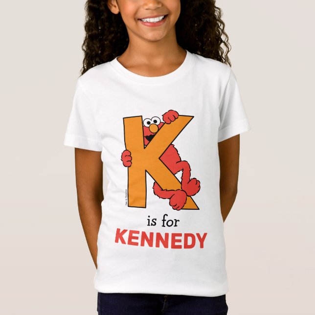 Camiseta Elmo Alphabet | K Laranja (Frente)